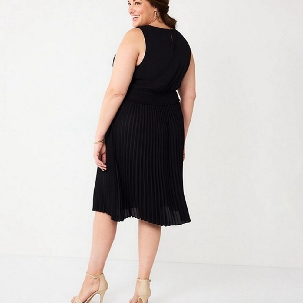 Croft & Barrow Sleeveless Pleated Black Dress - Picture 3 of 8